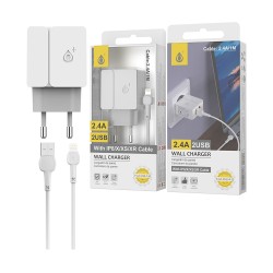 OnePlus EU Wall Charger NA0242 with IP8/X/XS/XR Cable 2 USB 5V/2.4A White OnePlus EU Wall Charger NA0242 with IP8/X/XS/XR Cable 2 USB 5V/2.4A White